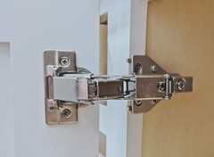 165 Degree Soft Close Cabinet Hinge, Single Pack Lazy 165 degrees, Brushed