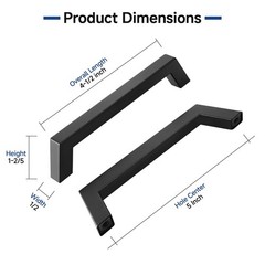 30 Pack Cabinet Handles, Matte Black 5 Inch Cabinet Pulls Square Drawer Pulls…