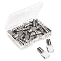 50 PCS 6mm Silver Nickel Plated Shelf Support Pegs Cabinet Spoon Shape Pins