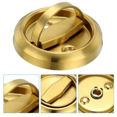 2 Pcs Recessed Door Handles Round Flush Pulls Embedded Hidden Gold