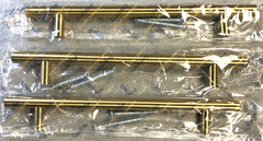 3 Pack Gold 8 3/4″ Cabinet Hardware Brass Pull Handles 6-1/4in Hole Centers #878