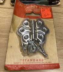 Vintage 4 NOS Hardware Lot Arjon Ceiling Beam Hooks Butterfly Cabinet Hinges USA