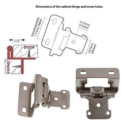 1/2″ Overlay Semi Partial Wrap Kitchen Cabinet Hinges Self Closing Cabinet Hinge