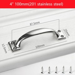 201/304 Stainless Handle Arc Cabinet Drawer Wooden Door Old-fashioned Simple