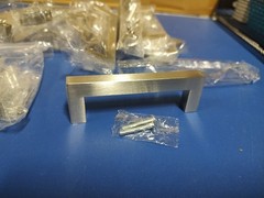 Brushed Nickel Square Kitchen Cabinet Drawer Handles Bar Pulls Stainless Steel