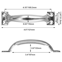 Jiozermi 2 Pcs 5″ Rustic Gate Handle – Iron Hardware – 5 Inch (2 Pieces) Silver