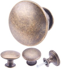 6 Pack Breen Bronze Round Antique Brass Kitchen Cabinet Knobs Cupboard Door K…