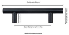 (10-Pk) MSI Cabinet Bar Matte Black 3″ Center-to-Center CHTHDHRO5MBPK10