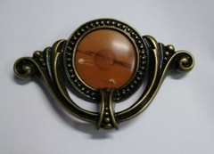 Furniture Drawer Pull Bakelite Zinc Antique Brass 4″ C-C Depression Era