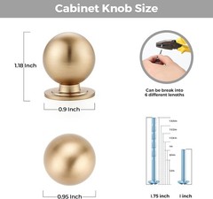 Modern Champagne Bronze Cabinet Knobs, 0.95″ Round – 12 Pack for Elegant Updates