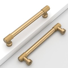 Coinkoly 10 Pack 5″128mm Champagne Bronze Cabinet Pulls Knurled Kitchen Cabin…