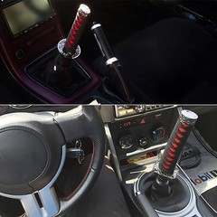 Shift Knob, 6 Inch (15cm) Short Gear Shift Knob with 4 Adap Color: Black/White