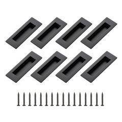 8 PCS Black Sliding Closet Closet Door Handles 4.72in Recessed Flush Pulls