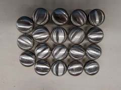 Set of 19 Used 1.5″ Stainless Steel Cabinet Knobs (Heavy Duty @ 3.65 oz each)
