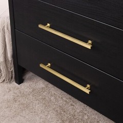 8 1/2in 2 Pack Solid Brass Cabinet Handles 6 1/2 in Hole Center Brushed Brass