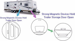 RV Magnetic Door Catch – Black 2-Pair – Strong Magnetic Hold, Rust Proof, Black