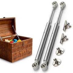 100N Soft Close Hinges for Toy Chest Box Toolbox – 2 Pack Silver