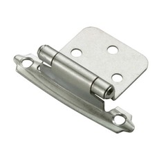 Lot of 25 Pairs (50pcs) Self Closing OVERLAY Flush Cabinet Hinges – Satin Nickel