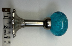Blown Glass Vintage Handle Pair India Door Pull Steel Direct Mount Blue Oddity