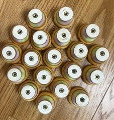 Ceramic Drawer or Cabinet Pull Knobs – Set of 19 Pastel Green Orange Pink Brown