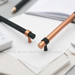 MFYS Black Copper Drawer Pulls Modern Kitchen T Bar Knobs Handles Dresser Handle