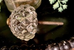 Hobnail Faceted hardware Glass Pull Furniture Handle Cabinet Drawer Dresser Knob