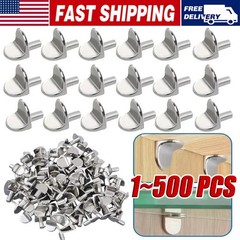 500X Shelf Support Pegs, 5mm L Shaped Metal Bracket Pegs Wardrobes Cabinets LOT