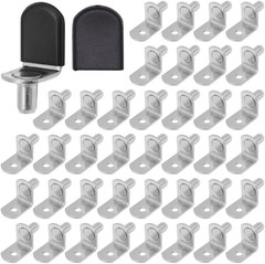 50 Pcs Shelf Support Pegs with Rubber Sleeve for Glass Shelves – Silver/L