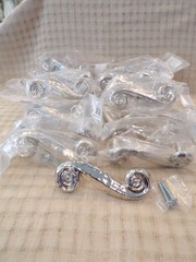 21 NOS Michael Aram SILVER TONE CHROME PLATED SWIRL Cabinet Drawer Handle Pulls