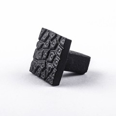 Cobble Stone Design Cabinet Hardware Square Iron Cabinet Knob Black