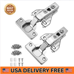 2 Packs Full Overlay Cabinet Door Hinges,105 Degree Adjustable Concealed Kitchen