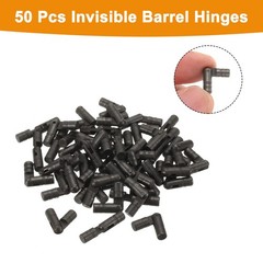 50Pcs Invisible Barrel Hinges 4x20mm Brass Concealed Hinge Black