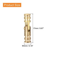 12Pcs Invisible Brass Barrel Hinge 17x4mm Concealed Hinges for Box Cabinet