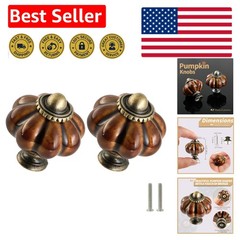 Antique Style 2 Pack Coffee Brown Pumpkin Knobs – Perfect for Cabinets & Drawers
