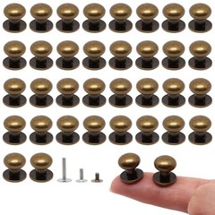 Mini Drawer Pulls, Metal Round Mini Knobs Handles Diameter 0.37″ -36pcs Bronze