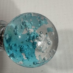 Aqua Glass Cabinet Knobs Set 9 Chrome Bubble Drawer Pulls Modern Blue Hardware