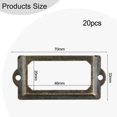 20Pcs Antique Brass Drawer Label for pull Cabinet Frame Handle File Name Card
