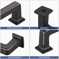 15-Pack 3-3/4in 96mm Oil Rubbed Bronze Cabinet Pulls Solid Zinc Alloy