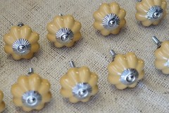 10 Yellow Ceramic Drawer Door Knob Pulls Handle Cabinet Knobs Dresser Hardware