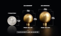 Goo-Ki Brushed Brass Cabinet Knob with 1.0 Dia, Modern Solid Zinc Alloy Drawer K