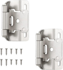 Lot of 25 Pairs 50pcs 1/2″ Overlay Partial Wrap Self-Closing Hinges-Satin Nickel