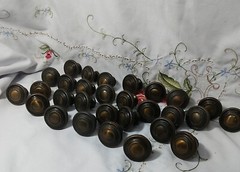 Lot Of 29 Round Bronze Tone Metal Drawer Pull Cabinet Knobs