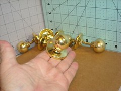 6 mini round door knob dresser cabinet handle yellow brass color 1 5/16X1.75appr