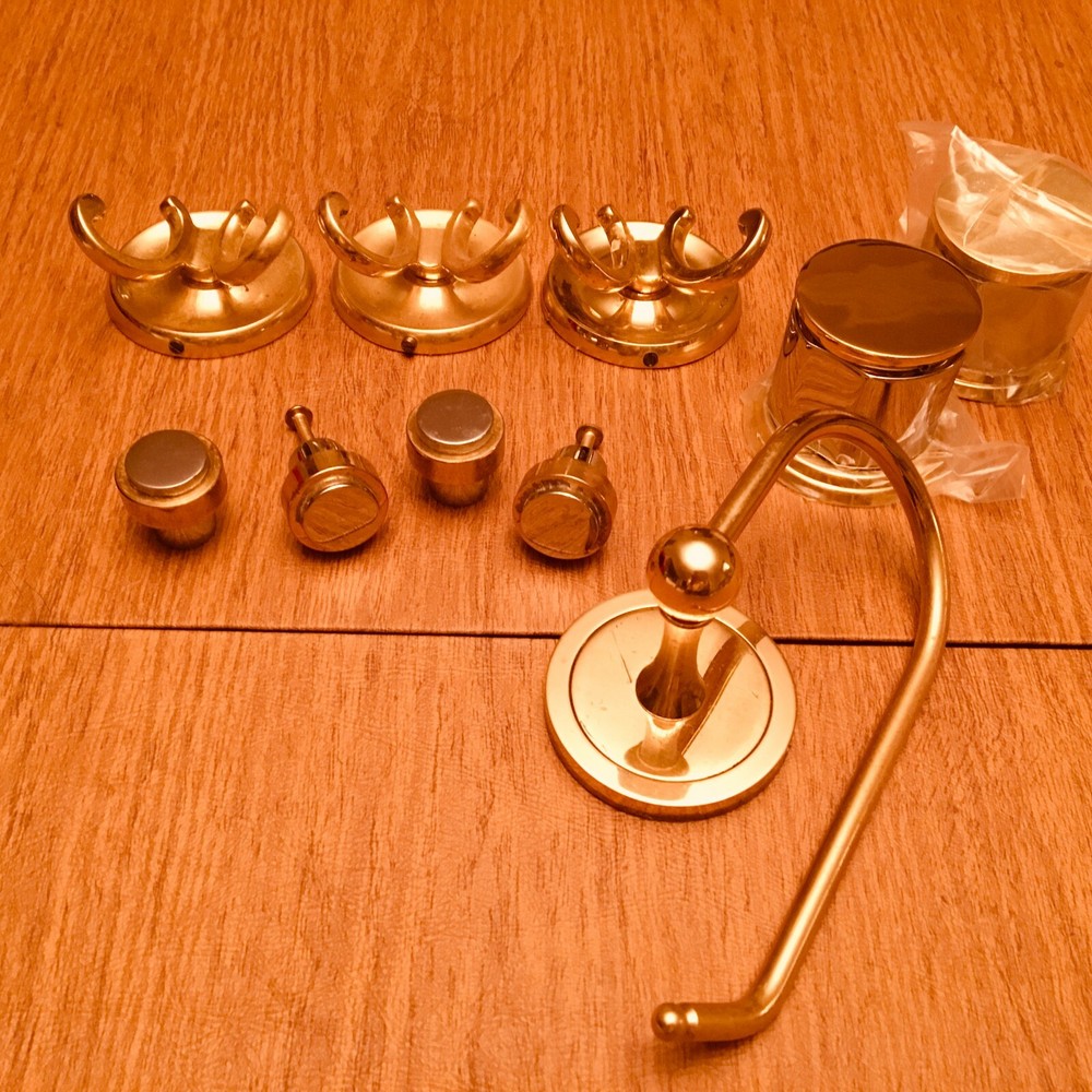 Solid Brass Bathroom Faucet Knobs, Paper Holder, Towel Robe Hooks, Drawer Pulls