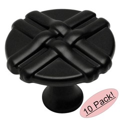 *10 Pack* Cosmas Cabinet Hardware Flat / Matte Black Braided Knobs #7062FB