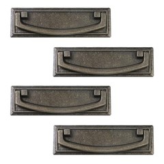 4 Pcs Drawer Ring Knobs Pull Handles Antique Bronze Dresser Cabinet Hardware