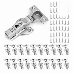 40 Pack Soft Close Hidden Cabinet Hinges, 3D Adjustable, 105 Degree