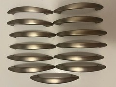 13 Pc Satin Nickel Flat Arch 3.5” Center Cabinet Pulls Handles Silver Very Nice