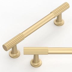 10 Pack Brushed Gold Cabinet Pulls 3.75 In (96mm) Kitchen Cabinet Drawer Handles
