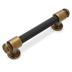 10 Pack 3.75 Inch 96mm Black Antique Brass Knurled Kitchen Cabinet Pull Handle